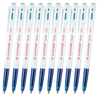 Lancer ปากกาลูกลื่น 0.7 มม. สีน้ำเงิน รุ่น แลนเซอร์ Clic 878 ( แพ็ค5ด้าม, 10ด้าม )
