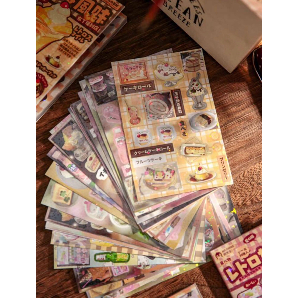 สติ๊กเกอร์ ร้านสะดวกซื้อพุดดิ้ง& ร้านกาแฟสไตล์โบราณ สมุดสติ๊กเกอร์ สติ๊กเกอร์ญี่ปุ่น สติ๊กเกอร์ญี่ปุ่น Japanese Sticker - รูปที่ 4