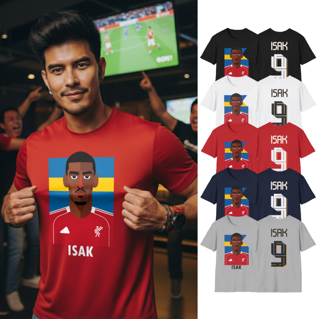 PSM เสื้อยืดลายนักฟุตบอล Alexander Isak Liverpool ลิเวอร์พูล หงส์แดง