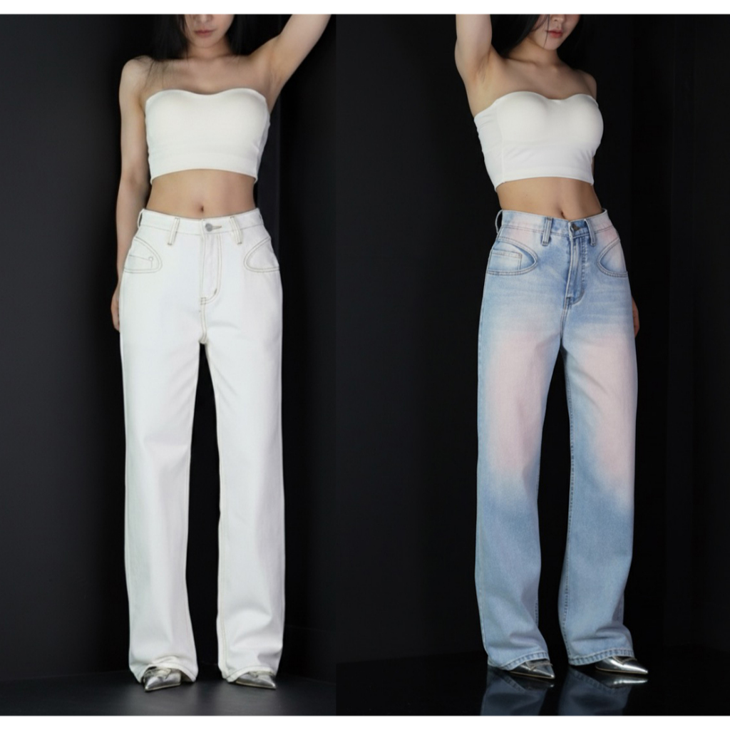 VALAW - Ruby Jeans กางเกงยีนส์ทรงกระบอกกลาง