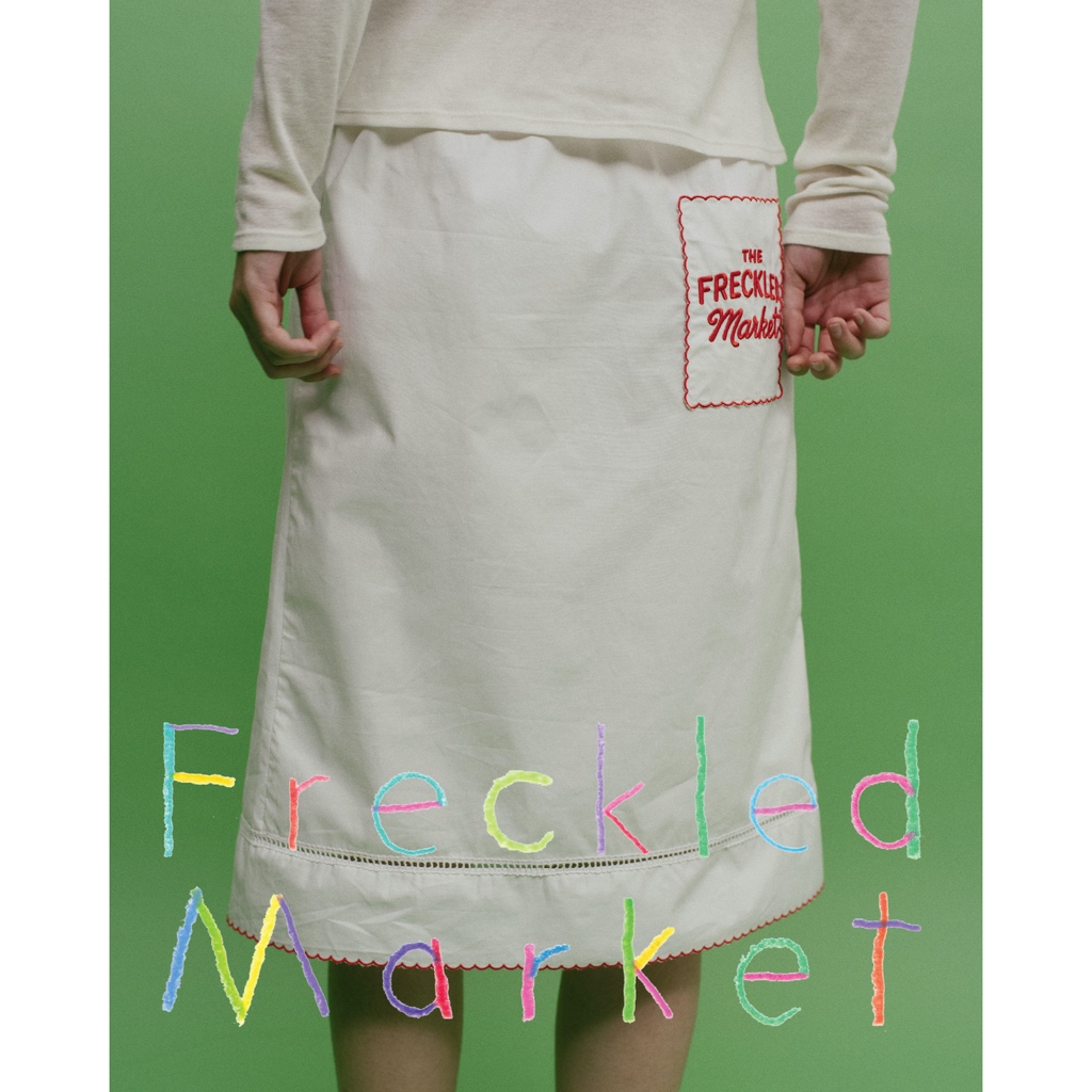The Freckled Market - Lace Trim Midi Skirt กระโปรงตัดแต่งลูกไม้