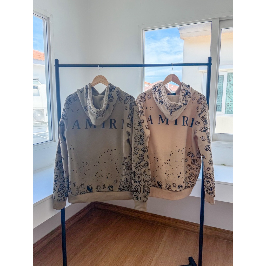 เสื้อฮู้ดแขนยาว Amiri พิมพ์ลาย มี 2 สี ผ้าสำลีหนานุ่ม ใส่สบาย พร้อมส่ง