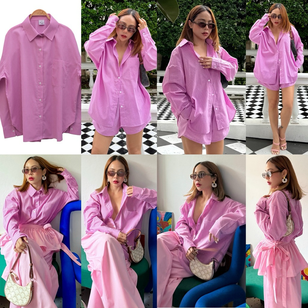 Bright by Aruna:บอยเฟรนส์เชิ้ตรุ่นผ้าตารางสก๊อตเล็กอก50“60” - รูปที่ 3