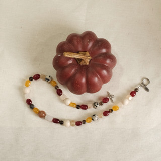 สร้อยคอหินแท้🧸🧡คละสีโทนอบอุ่นสไตล์เกาหลี