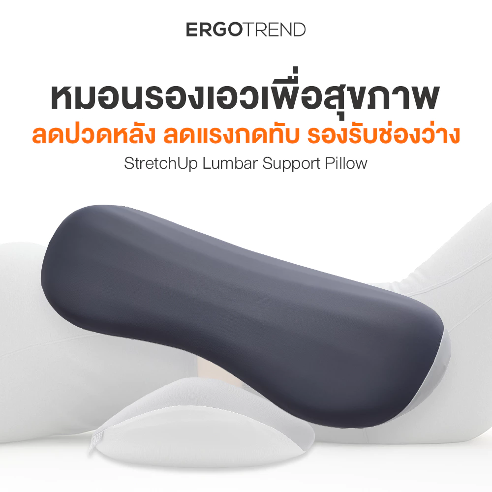 Ergotrend StretchUp Lumbar Support Pillow - หมอนรองเอวเพื่อสุขภาพ ลดอาการปวดหลัง ใช้งานได้หลากหลาย ยืดกล้ามเนื้อหลัง