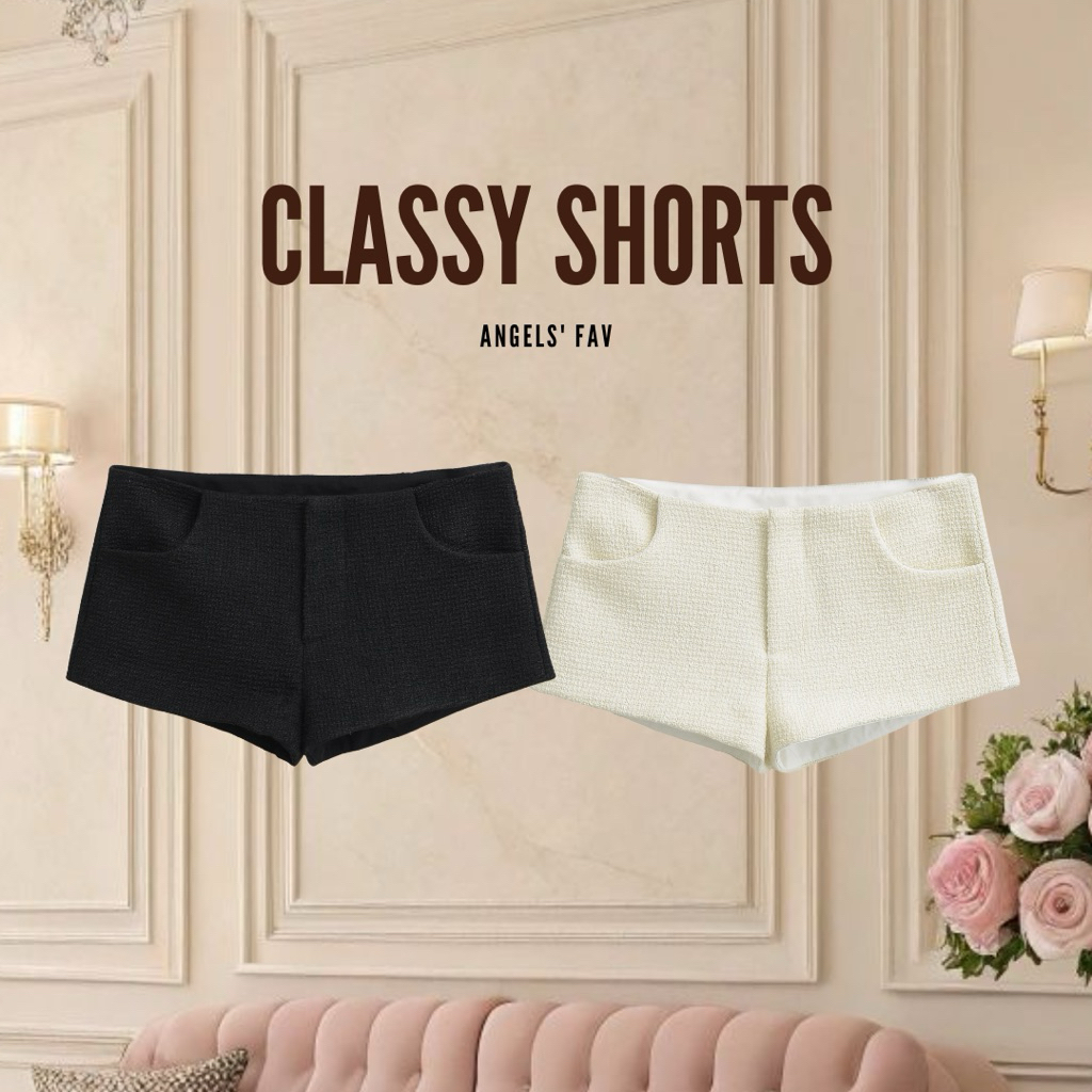 ANGELS.FAV - กางเกงทวิต เอวต่ำ Classy shorts สวยหรูดูแพง 🎀🤍