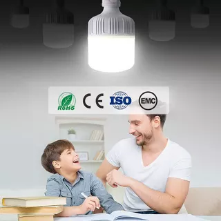 หลอดไฟ LED ทรงกระบอก หลอดแม่ค้า ยี่ห้อ QM ขั้ว E27 แสงสีขาว