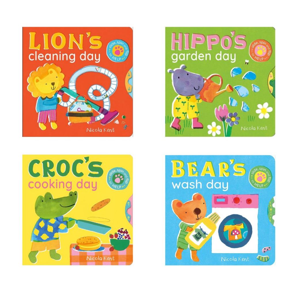 Little Tiger - Baby Chores Slide, Spin, Flip Book Series