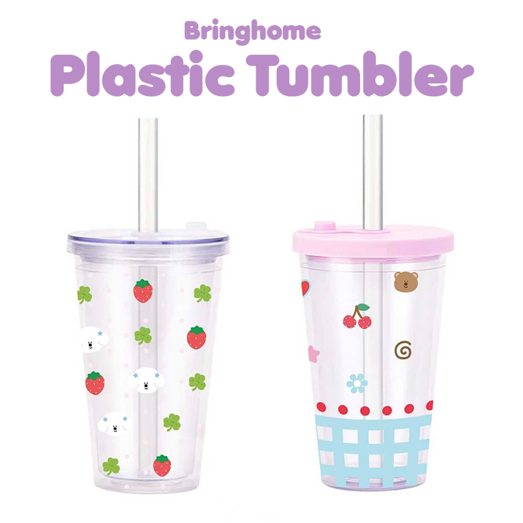 Bringhome Plastic Tumbler แก้วน้ำแบบใส 2 ชั้น