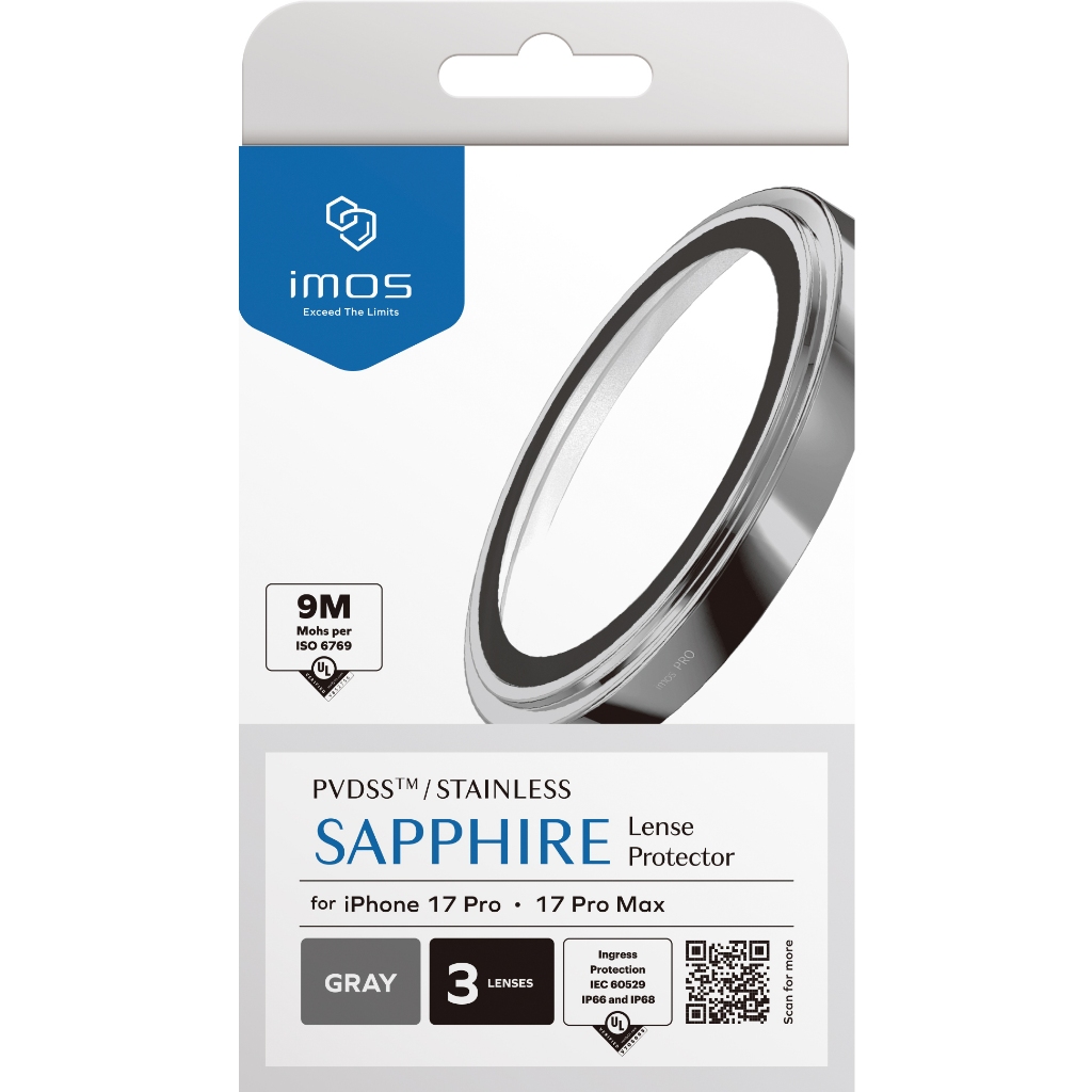IMOS Sapphire Lens Protector Stainless for iPhone 17 Pro/17 Pro Max