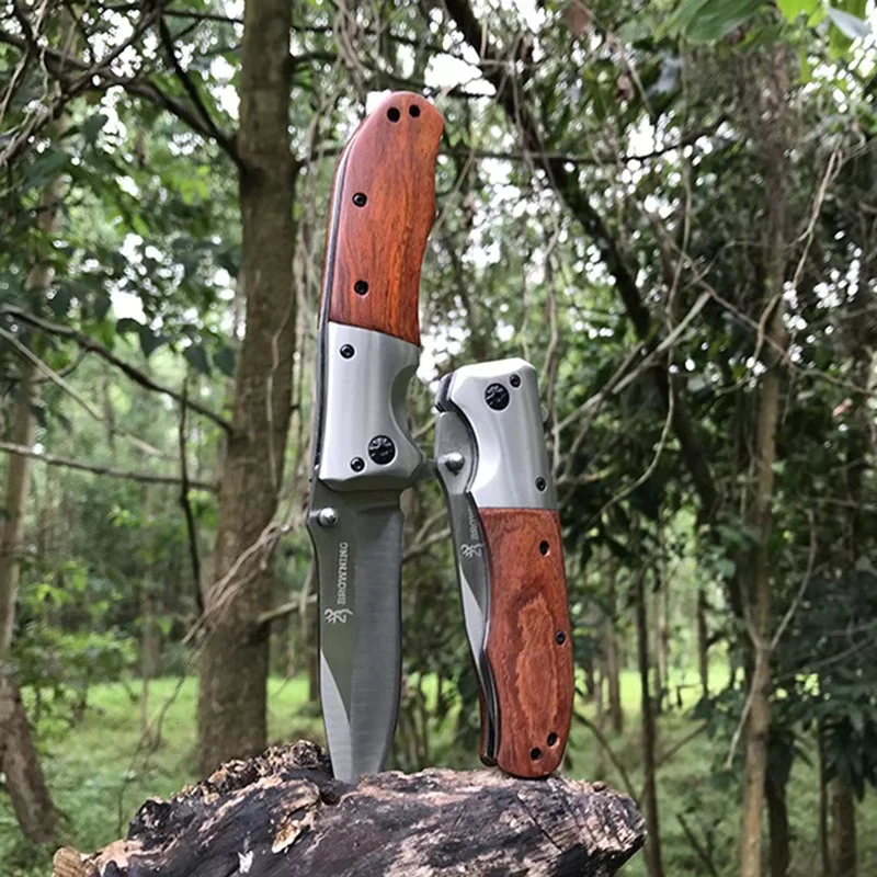 Browning มีดพับแท้ Outdoor Folding Knife มีดพกพา เดินป่า แคมป์ปิ้ง ทำอาหาร มีดเอนกประสงค์ แข็งแรง คมกริบ thumbnail 3
