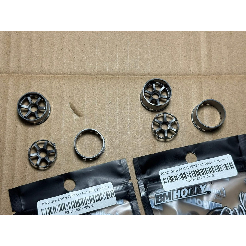 ล้อ BM Hobby 20 มม. และยาง รูล้อกลม สำหรับ BM HOBBY FLD ลาย TE37 แคบ 2 วง กว้าง 2 วง