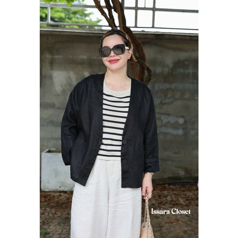 รวม Blazer JP ทุกสี เสื้อคลุมลินินแท้ ใส่คลุมทำงาน สาวอ๊อฟฟิศต้องมี