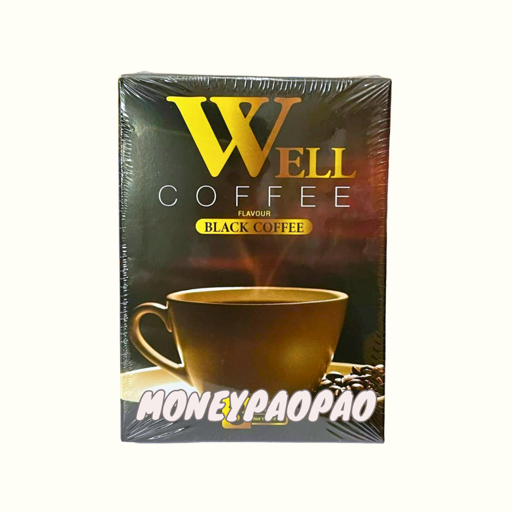 กาแฟดำ เวลล์ Well Coffee Black Coffee Flavors 1 กล่อง บรรจุ 3 ซอง