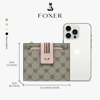 FOXER กระเป๋าสตางค์ผู้หญิง กระเป๋าสตางค์หนังแท้ ที่ใส่บัตรเครดิต กระเป๋าใส่เหรียญ ความจุขนาดใหญ่