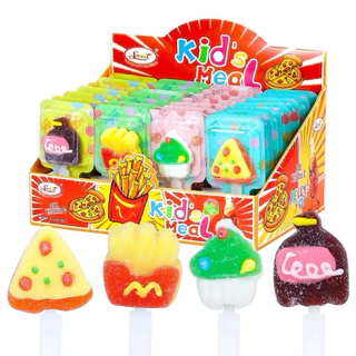 Pipp fastfood gummy เยลลี่เสียบไม้ ฟาสต์ฟู้ด((กล่อง12ชิ้น))