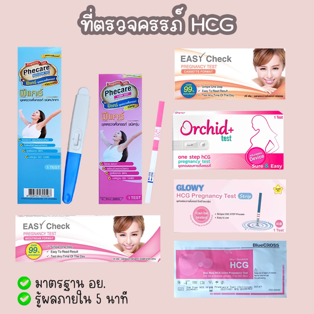 🌸 ที่ตรวจครรภ์ HCG ที่ตรวจตั้งครรภ์ ตรวจท้อง มาตรฐาน อย. ❌ไม่ระบุสินค้าบนหน้ากล่อง❌