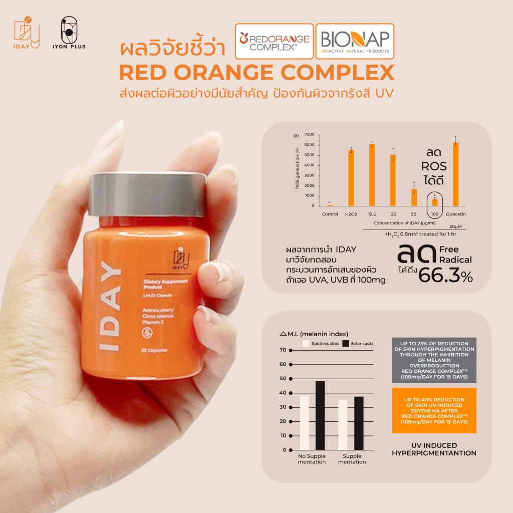 VIKKASKINCARE IDAYIYON 20 CAPS วิตามินกินกันแดดหมอกุ้ง ปกป้องผิวจากแสงแดด ช่วยผิวกระจ่างใส ผิวแข็งแรง  บำรุง ผิวนุ่ม thumbnail 4