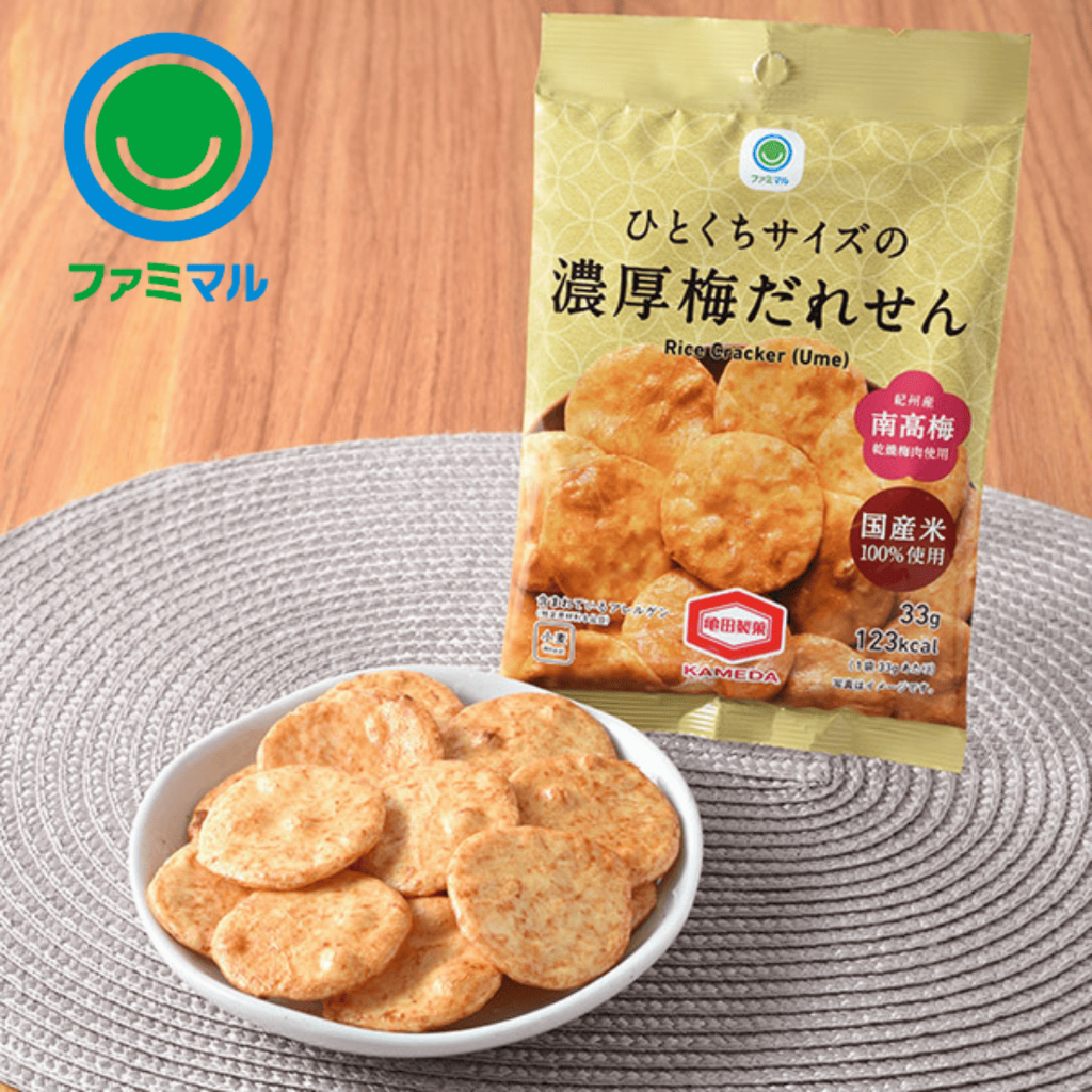 FamilyMart Bite-sized rice crackers with rich plum sauce 33g Japanese popular snacks [Free Shipping]