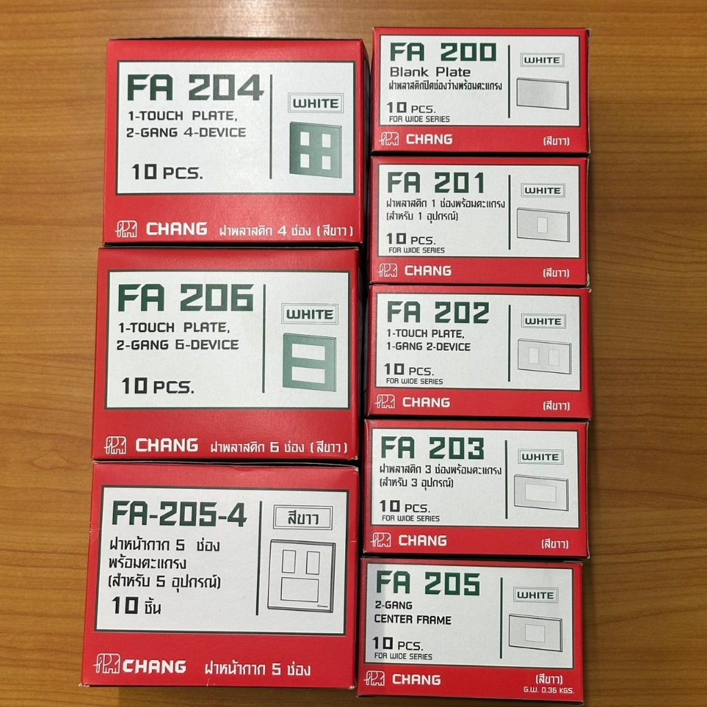 ฝาครอบสวิตช์ ปลั๊กไฟ ช้าง (CHANG) รุ่น วายซีรีส์ สีขาว 1-6 ช่อง ราคาส่ง (ขายยกกล่อง10ชิ้น)