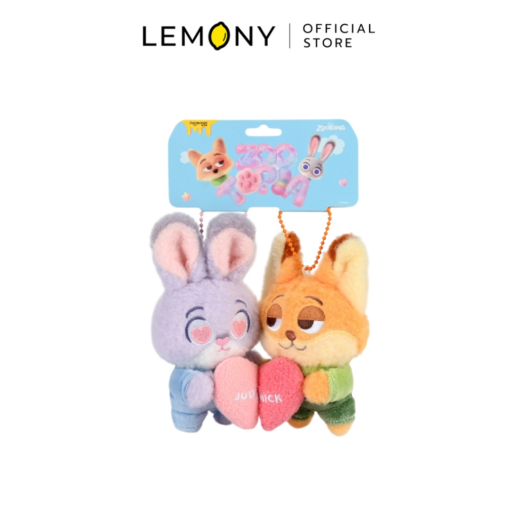 LEMONY พวงกุญแจตุ๊กตาคู่ นิค & จูดี้ ซีรีส์ Confession ขนาด 10 ซม. Disney Zootopia Collection