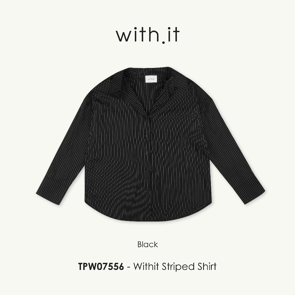 Withit Signature Striped Shirt เสื้อเชิ้ตลายทางโอเวอร์ไซส์ - TPW07556