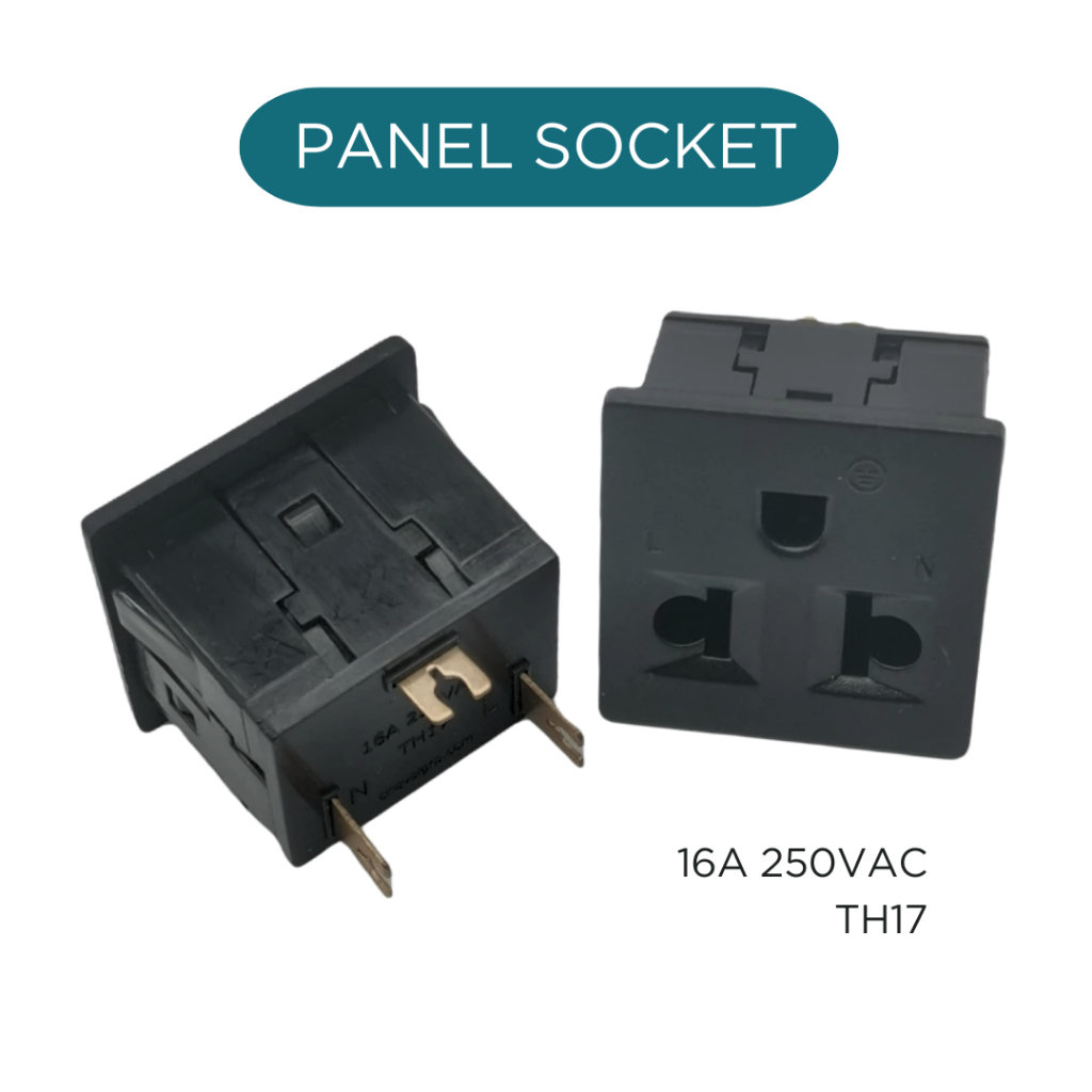 PANEL SOCKET TH-17 เต้ารับ แบบติดแผง รุ่น TH17 16A 250V AC