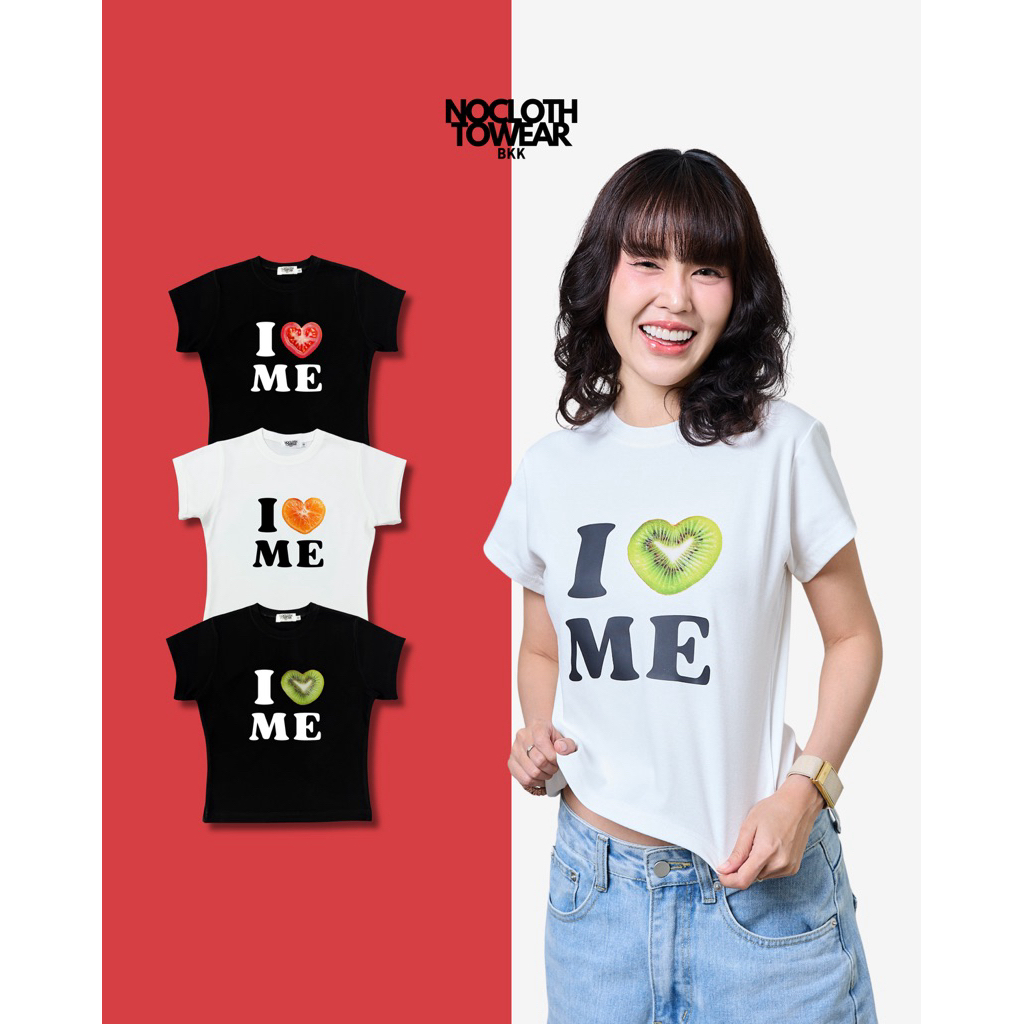 Noclothtowear | เสื้อครอป Babytee - ลาย I love me