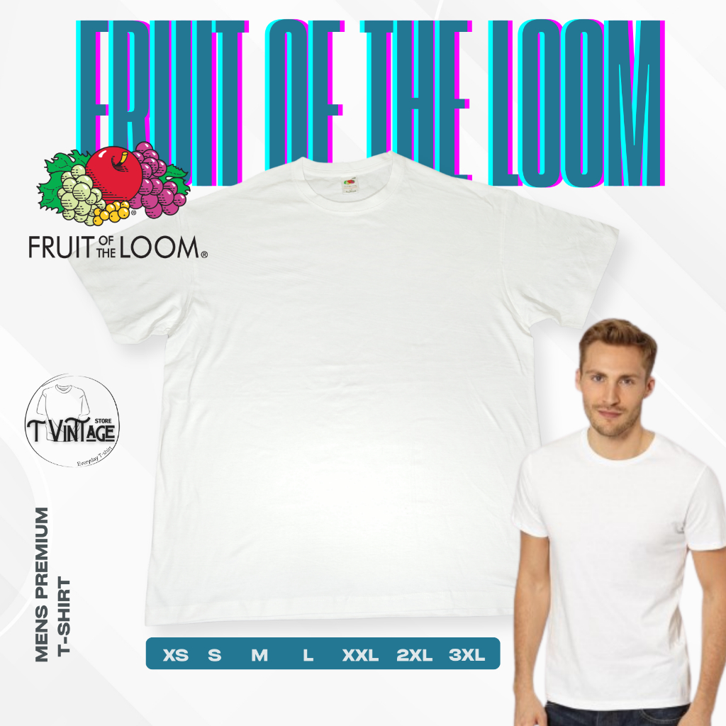 เสื้อยืดเปล่าสีขาว สินค้าใหม่ เก่าเก็บ Soft Premium Fruit of the Loom แทั100% ราคาพิเศษ สินค้ามีจำนวนจำกัดหมดแล้วหมดเลย