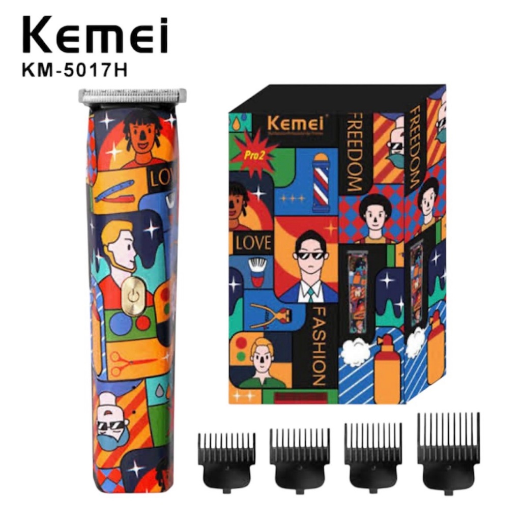 Kemei KM-5017H แบตเตอเลี่ยน กราฟฟิตี้ ไร้สาย ตัดผมชาย