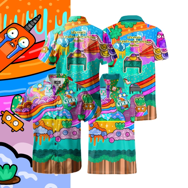 เสื้อโปโล-เสื้อฮาวาย Let’s recycle used plastic sealant cartridges together