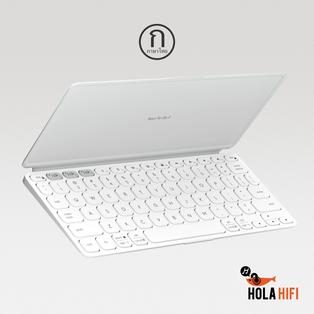 Logitech Keys To Go 2 Portable Wireless Keyboard | คีย์บอร์ดพกพา ภาษาไทย | สีขาว | รับประกัน 1 ปี