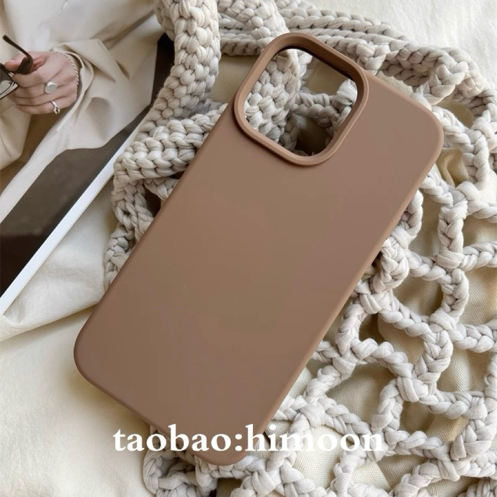 Supercase | iPhone11-17promax เคสซิลิโคน บุกำมะหยี่ Milk tea brown เคสสีชานม