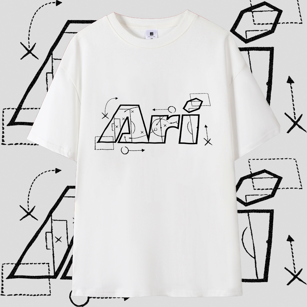 Ari ฟุตบอลกีฬาสบายๆ เสื้อยืดผู้ใหญ่ผ้าฝ้าย Ari รูปแบบเสื้อยืดขนาด S-5XL ดวกสบายทำงานที่หายใจสวยงาม