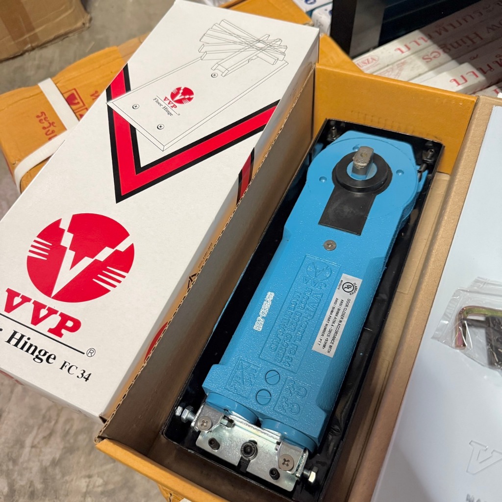 โช๊คบานเปลือยVVP FC34 รุ่น 20 โช๊คแบบฝังพื้น โช๊คประตูกระจกบานเปลือย VVP (ไม่รวมอุปกรณ์)