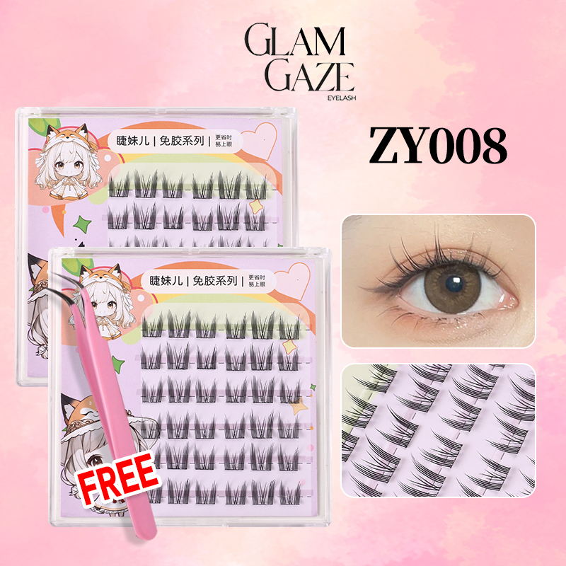 GLAM GAZE ขนตาปลอม 3D ไม่ต้องใช้กาว มีกาวในตัว ขยายตา ติดทน ใช้ซ้ำได้ เหมาะสำหรับมือใหม่ 30/36 ช่อ/กล่อง - รูปที่ 7