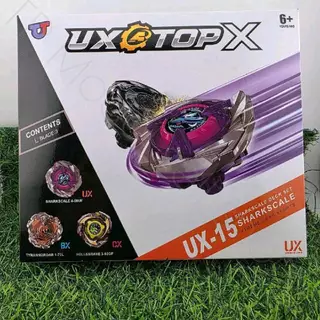 เบย์เบลดXรวมพลเบย์เบลดสายโจมตีพร้อมส่งในไทย UX15 เซทเบย์เบลด3ชิ้นพร้อมที่ชูด ฉลามร่างอัพเรด SharKscale ไทไดโนโลเฮวเดรท