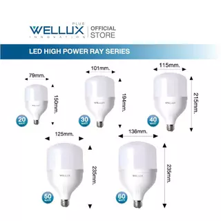 WELLUX หลอดไฟกำลังวัตต์สูง 20W 30W 40W 50W 60W แสงขาว แสงวอร์ม LED High Power ขั้วE27