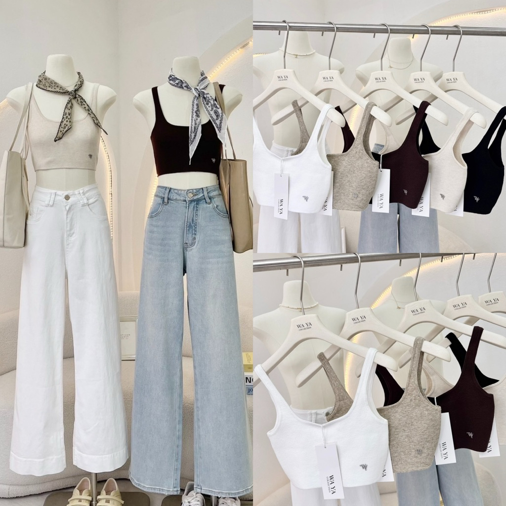 เสื้อกล้ามครอปผ้าไหมพรม เกรดคัดมาอย่างดี ตั้งใจคัดติ้งมาอย่างดีทั้ เป๊ะพรีเมียม สอยป้ายเรียบหรู WA Y