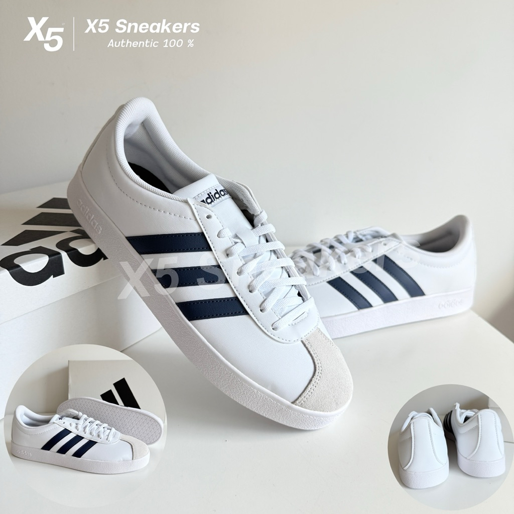 adidas ของแท้ 100% VL court base สีขาวกรม