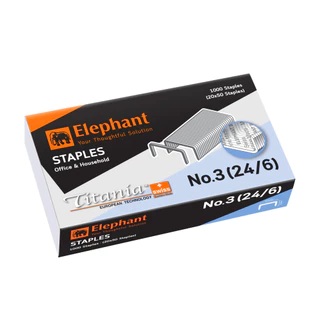Elephant ตราช้าง ลวดเย็บกระดาษ ไททาเนีย No. 3 (24/6) จำนวน 3 กล่อง