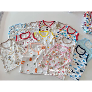 [ แพ็ค 4 ตัว ] เสื้อกล้ามเด็ก น้ำหนักแรกเกิด - 9 กิโล คละลาย เลือกเพศได้