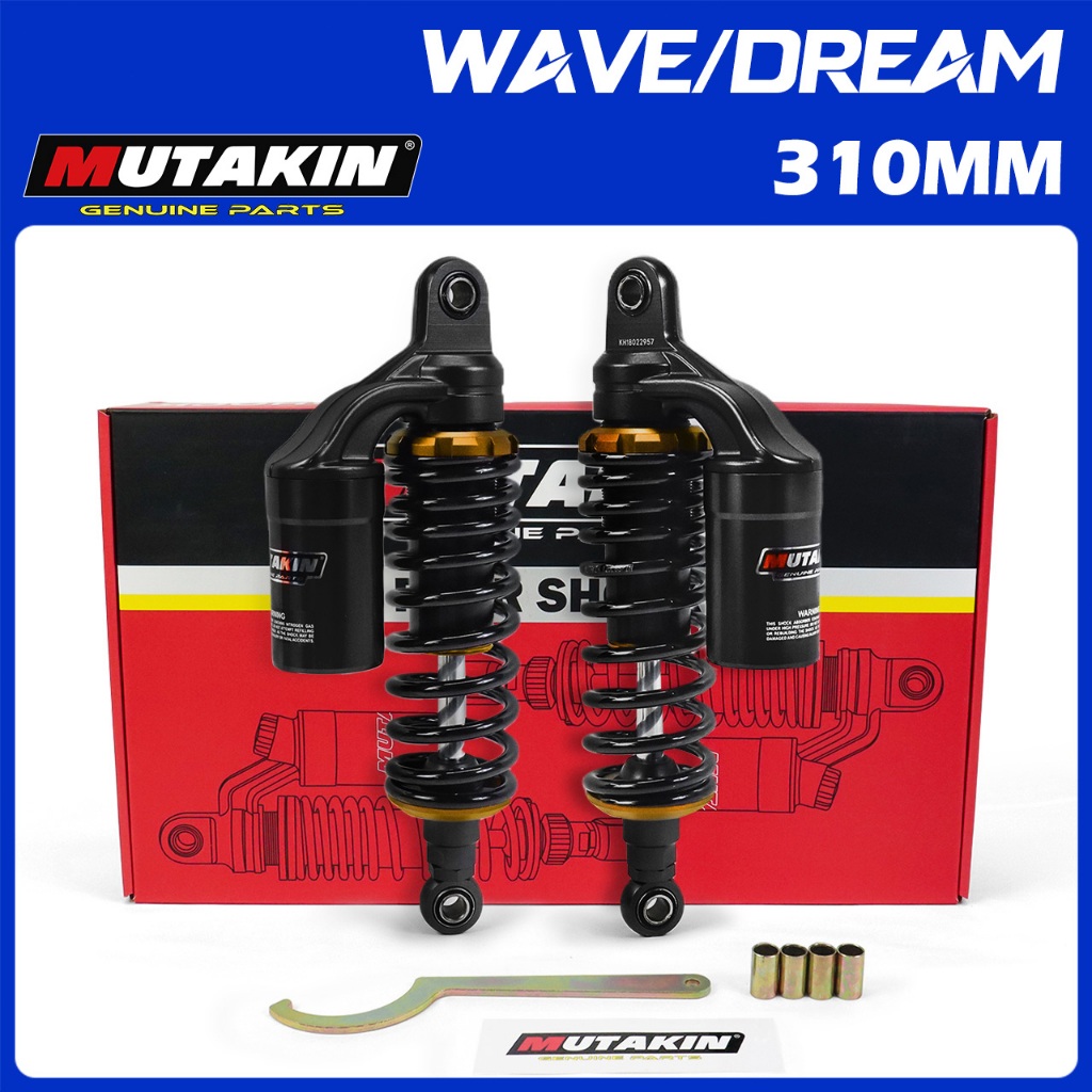 MUTAKIN โช้คอัพ - ปรับไม่ได้-ถุงลมนิรภัยจริง Rear Shock ใช้ได้กับ CG125 WAVE100/125 DREAM ขนาด 310มิ