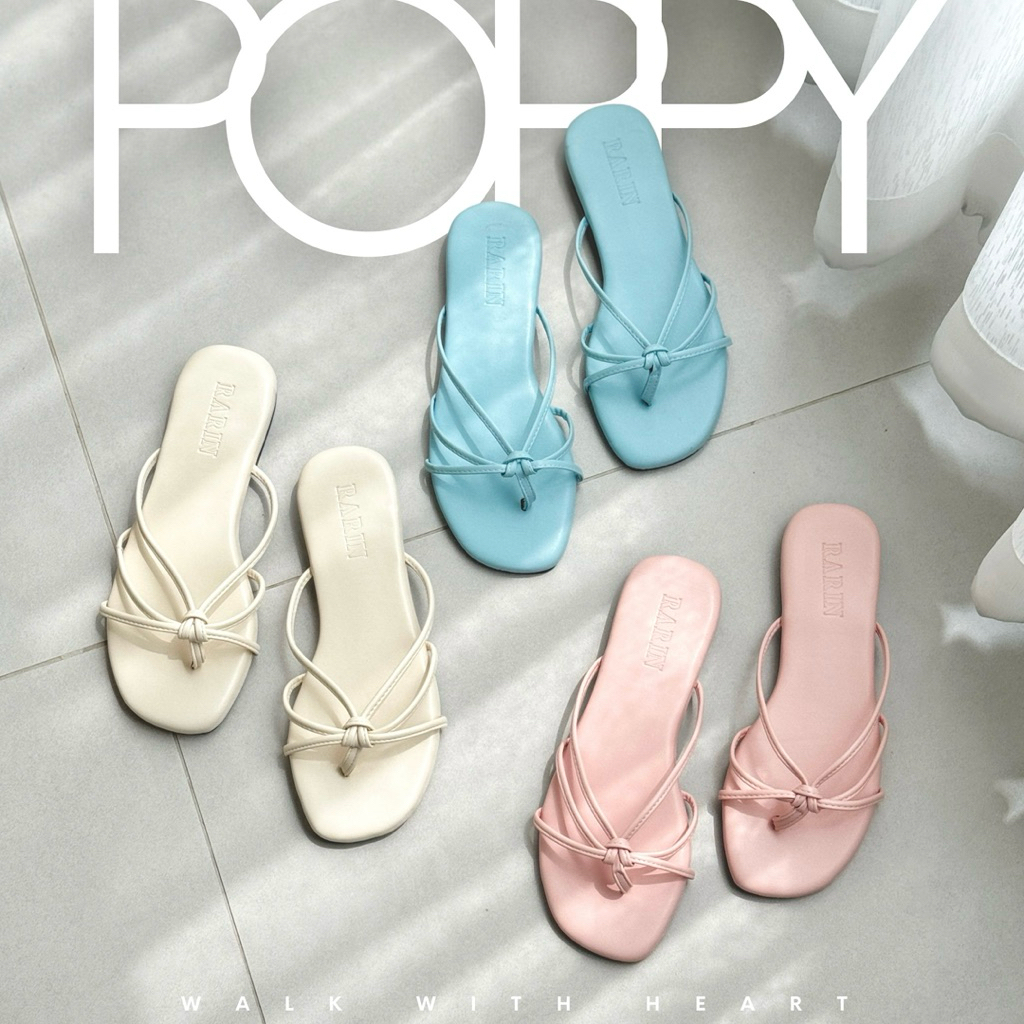 ✅ ส่งจากกรุงเทพ [ Poppy ] 36 - 41 รองเท้าแตะพื้นนุ่ม น่ารัก สดใส