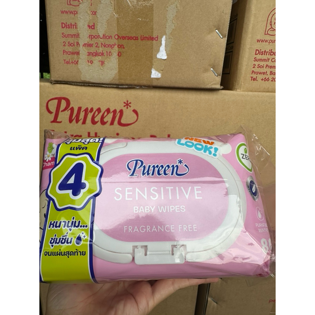 ทิชชู่เปียก pureen 4ห่อห่อละ80แผ่น