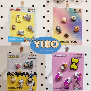 <กรุงเทพสปอต> YIBO charms ชุดจริง 100% อุปกรณ์ตกแต่งรองเท้าหูรู DIY ถอดได้ง่าย