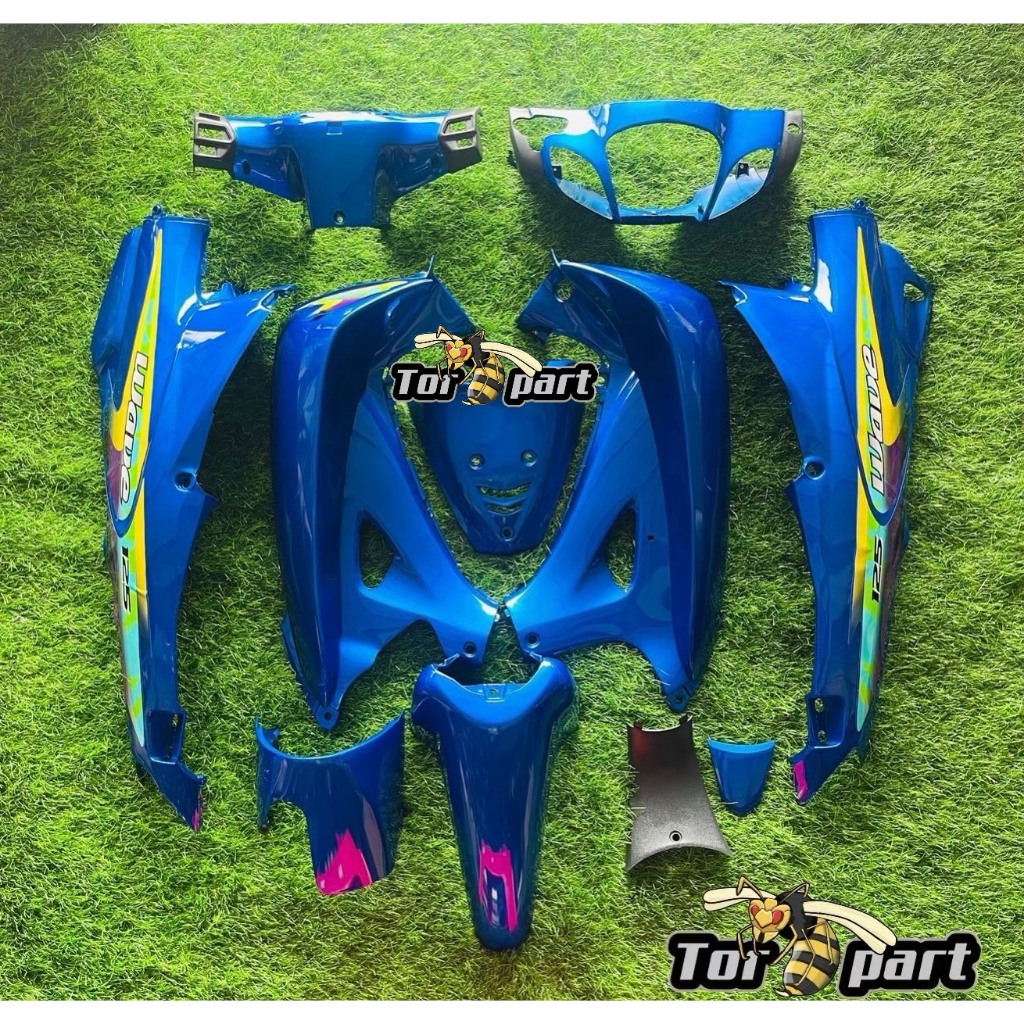 ชุดสีเวฟ125R หน้าแหลม   เวฟ125 S หัวเถิก  ชุดสีwave  เกรด ARM  ABS  สินค้างานเทียบแท้ (สีน้ำเงินล้วน)