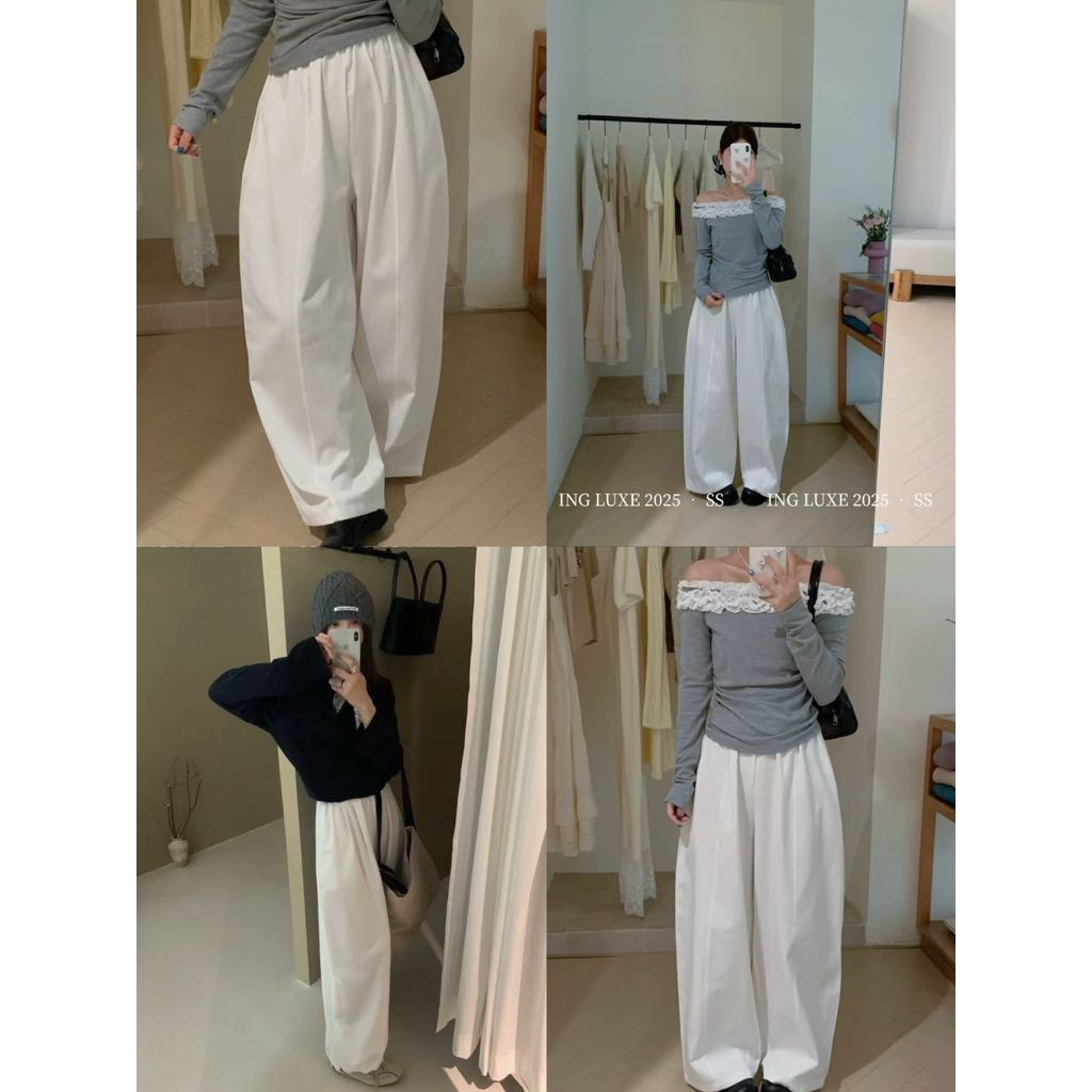 (A43) Heartmade-Maki pants;เก็บคูปองtrendyลดเพิ่ม30%💘(สินค้าพร้อมส่ง-กางเกงเอวซ่อนยางยืดทรงบอลลูนน่ารักมาก)