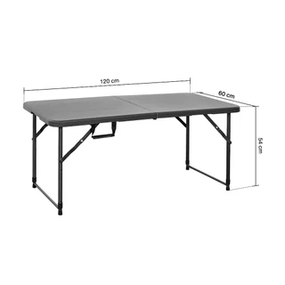 โต๊ะพับแบบพกพา HDPE ขาปรับได้ 3 ระดับ FONTE รุ่น NZK-120H-GY ขนาด 120 x 60 x 90 ซม. สีเทา