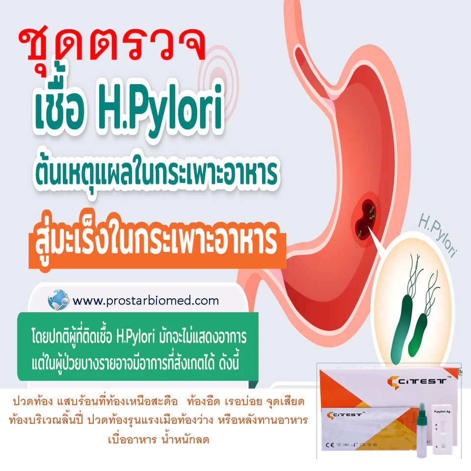 ชุดตรวจคัดกรองหาเชื้อ H. pylori จากอุจจาระ-ประเมินกระเพาะอาหารอักเสบ CITEST เลข อย. 65-2-2-1-0006056